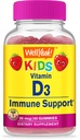 WellYe Kids Vitamin D3 Gummies - 1000 IE (25 mcg) - Understøtter Bone Styrke og Immunitet - Non-GMO, Gluten- Free - Strawberry Flavor - Nutritional Supplement - 60 Servering