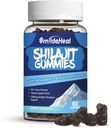 Shilajit Gummies 1000 MG, Organic Shilajit Supplement, 85 + Trace Minerals, with Ashwagandha, Mushroom - Energy, Brain, Immunity Support, for mænd og kvinder - 60 Count