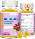 Berberine med Ceylon Kanel Gummies, høj potens Berberine HCI supplement, immunforsvar, 120 Mango Flavored Gummies