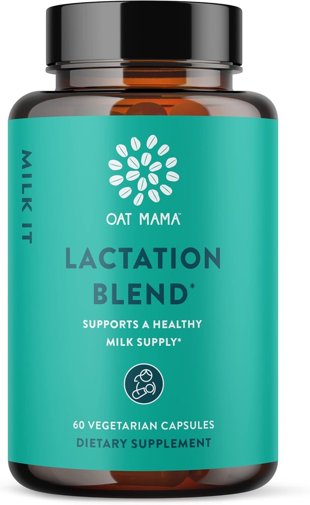 OAT MAMA Milk It Amning Herbal Blend Amning supplement til postpartum pleje, Amning supplement med Moringa pulver, 60 kapsler