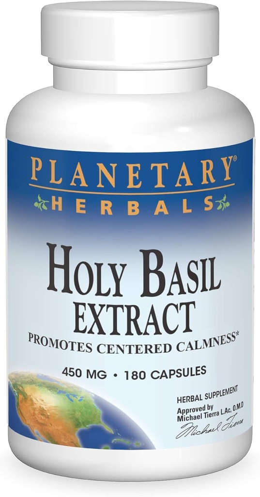 PLANETÆR HERBALS Holy Basil Extract, Promotions Centred Calmness, 180 Greve