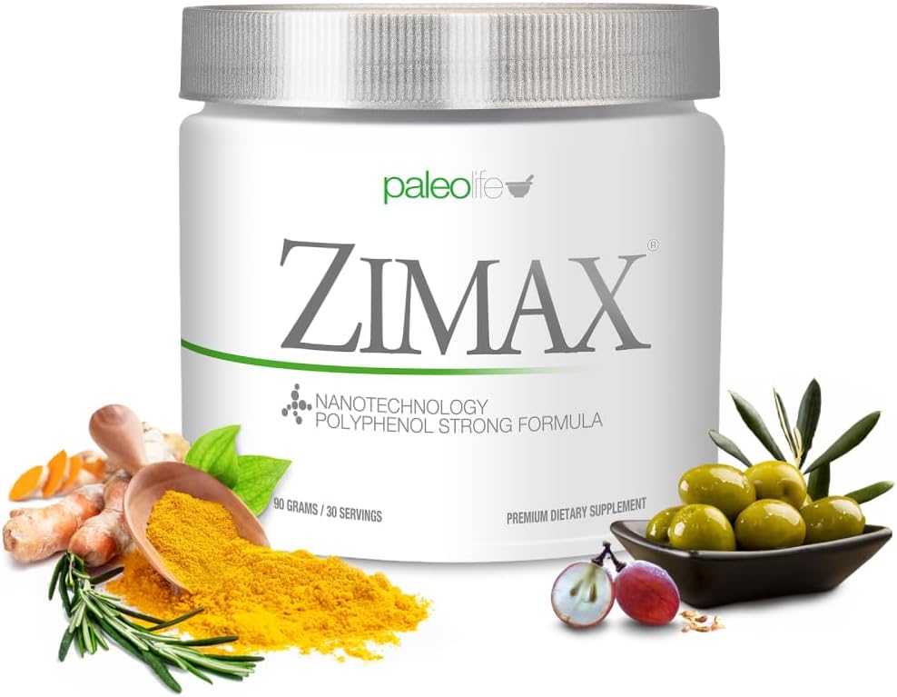 ZIMAX Super ANTIOXIDANT - 100% Natural - High Absorption Curcumin, Rosemary Extract, Grape Seed Extract, Olive Leaf Extract ORAC 3,451,770 (Canister) 90 Bedste (1 -Pack)