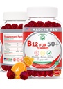 Lunakai USA Made Vitamin B12 Gummies for voksne 50 +, Non- GMO B12 for energi & Vitality Boost, Lækker Orange Flavor, 60ct