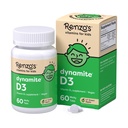 Renzos Dynamit Vitamin D3, Opløsning Kids Vitamin D3, 60 Sugar- Free Melty Tabs, Lil 'Green Apple Flavored