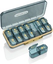 Am Pm Pill Organizer, Ugentlig Pill Box 2 gange en dag - Acedada 7 Dag Pill Organizer med 7 Separat Containers, Portable Daily Medicine Dispenser Case for Vitamin, Fiskeolier, Kosttilskud, Stilfuld Blå
