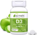 EZ smelter opløselig vitamin D3 5000 IE, sukkerfri, 3- måneders forsyning - 1 pakke