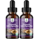 Natures Craft USDA Organic Ashwagandha Liquid Drops - Flydende Ashwagandha Root Extract for Stress and Mood Support - Tasty Adaptogen Tinktur Non GMO Vegan Gluten Alkohol and Sugar Free (2 Pack)
