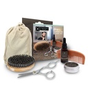 Beard Grooming Kit til mænd Beard Care Kit indeholder tilbehør - Undufted Natural Beard Balm og olie, Wooden Comb and Boar Bristles Børst, rustfrit stål Saks
