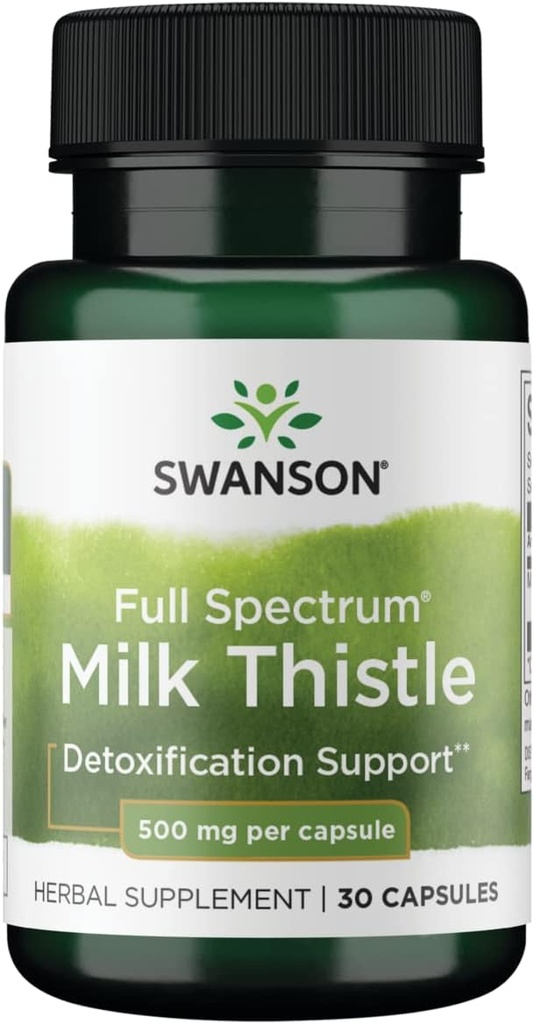 Swanson Full Spectrum Milk Thistle 500 Milligram 30 kapsler