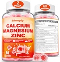Calcium Magnesium Zink supplement Gummies med vitamin D3 K2 & B Complex for Women Men 1000mg Calcium Citrate med Magnesium Gummies for Ben, Muskler & immunforsvar, Sugar Free, Vegan