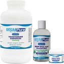 KALA Health MSMPure Starter Bundle med MSM kapsler 250 Greve, MSM Muscle & Joint Cream 2oz og MSM Gel med Organic Aloe 8oz