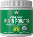 Organic Inulin Powder Natural Prebiotic Fiber for Gut Health. USDA Organic Raw Plant Based Vegan Prebiotics FOS Supplement from Jerusalem Artichoke. HSA + FSA Eligible Vitamins Only List Approved