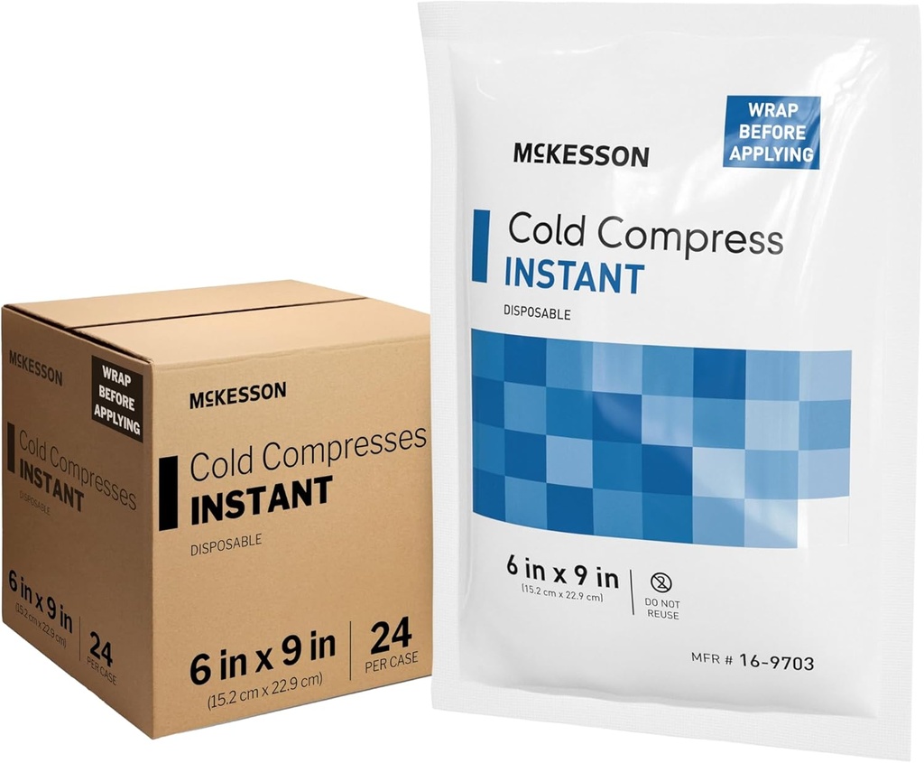 McKesson Instant Cold Packs 6 "x 9" [24 Pack] - Instant Ice Packs til skader Disponible, Smerte Relief, Hævelse, Sprains - Rejser Cold Compress for Sport, Førstehjælp, Tandpine