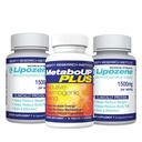 Lipozen vægttab piller 2 flasker med 30 kapsler Hver Sammen med en 30 Count Flaske MetaboUp Plus