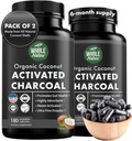 Kokos Aktiveret kul kapsler, 180 Kokos kapsler, Tandblegning, Hjælper Forstoppelse, Bloating, Mave Gas, Heartburn, Pure Kokos Derived Supplement (2)