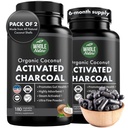 Kokos Aktiveret kul kapsler, 180 Kokos kapsler, Tandblegning, Hjælper Forstoppelse, Bloating, Mave Gas, Heartburn, Pure Kokos Derived Supplement (2)