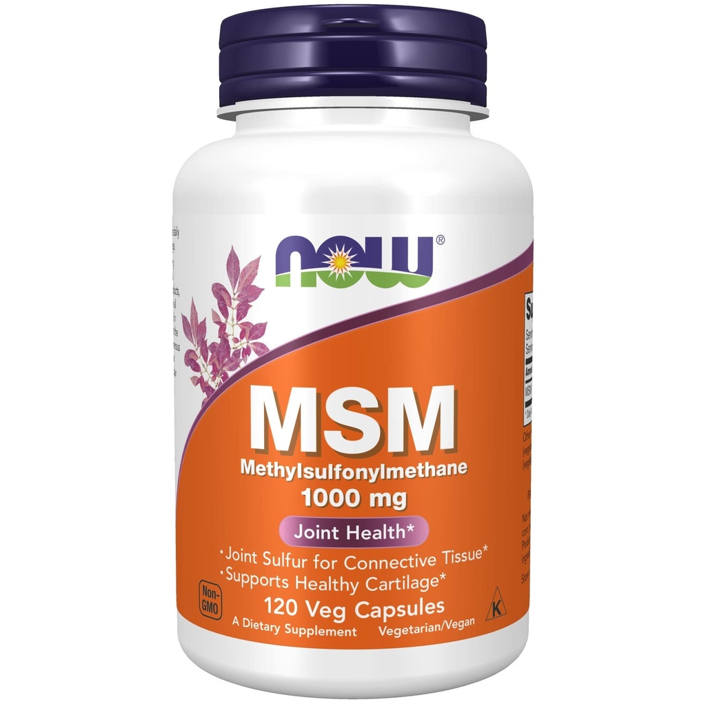 Now Foods Supplements, MSM (Methylsulfonylmethan) 1000 mg, Joint Health *, 120 Veg kapsler