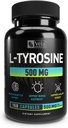 L-Tyrosine Capsules | 500mg per Serving | Neurotransmitter Support, Mental Alertness Support | Non-GMO, GMP Certified, 3rd Party Tested | 150 Count