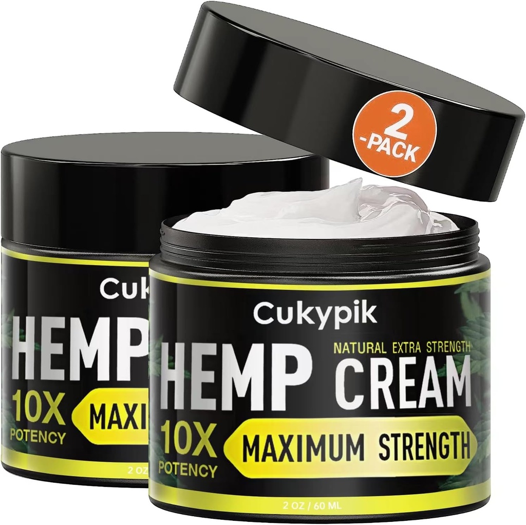 2 Pack Hamp Cream Maksimal Styrke - Hamp Oil & Arnica Cream