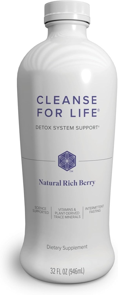 Isagenix Cleanse for Life - Detox Cleanse Drikke med vitamin B12, Niacin og B6-vitamin for Samlet Wellness - 32-Ounce Flattle (Natural Rich Berry Flavor), Packaging May Vary