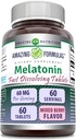 Amazing Formulas Melatonin Fast Opløsning Supplement Note 124; 60 Mg per Serving Note 124; Blandet Berry Flavor Note 124; 60 Tabletter Do 124; Non- GMO Do 124; Gluten- Free