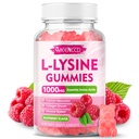 L- Lysin 1000mg Gummies, Lysin supplement til voksne & børn, Essential Aminosyre supplement til læber & oral sundhed, Boost immunforsvar & kollagen & Calcium, sukkerfri, Raspberry Flavor, 60 Greve
