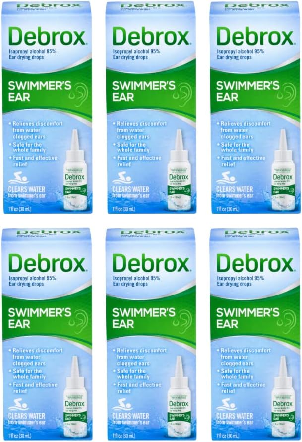 Debrox Swimmer 's Øre Tørring Drops for voksne & Børn, 1 Fl oz. (pakning med 6 stk.)