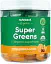 Nutricost Organic Super Green (Orange Sunrise Flavored) 20 Stickpacks - Gluten- Free, Non- GMO