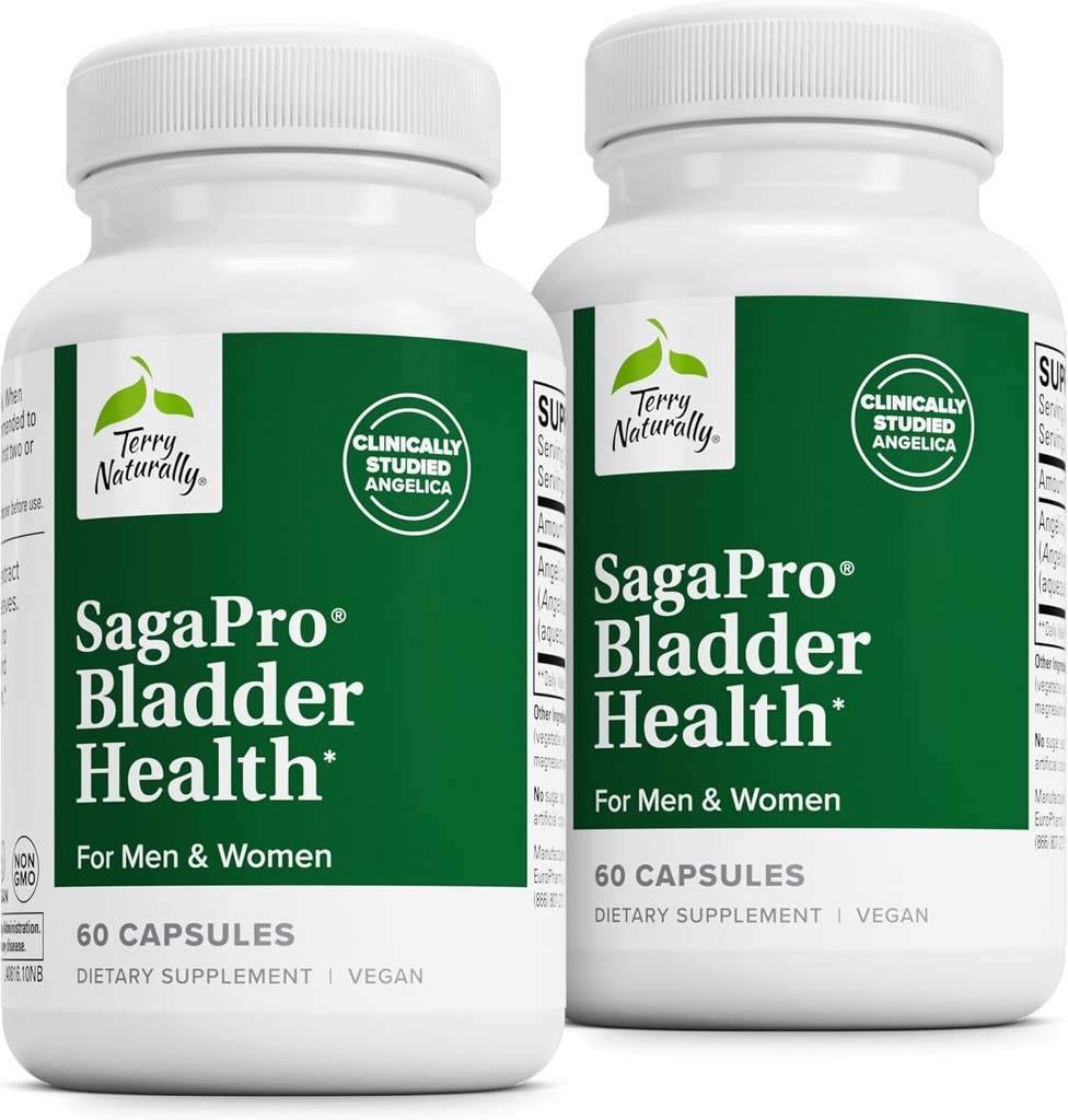 Terry naturligt SagePro Blogen - Brege Support Supplement - Kosttilskud med Angelica Leaf Extract - Veganske kapsler til støtte for urinveje funktion & sundhed - 60 kapsler (pakke med 2)
