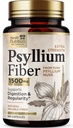 Psyllium Husk Kapsler 1500 mg - Natural Fiber Supplement Pills, Daglig fordøjelse, Colon Health, & Regularity Support, Plant Based Psyllium Husks Powder Caps, Vegan, Non- GMO - 180 Veggie Kapsler