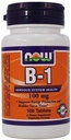 Nu fødevarer: B-1 Nervesystemet Sundhed 100 mg, 100 faner (6 pakke)