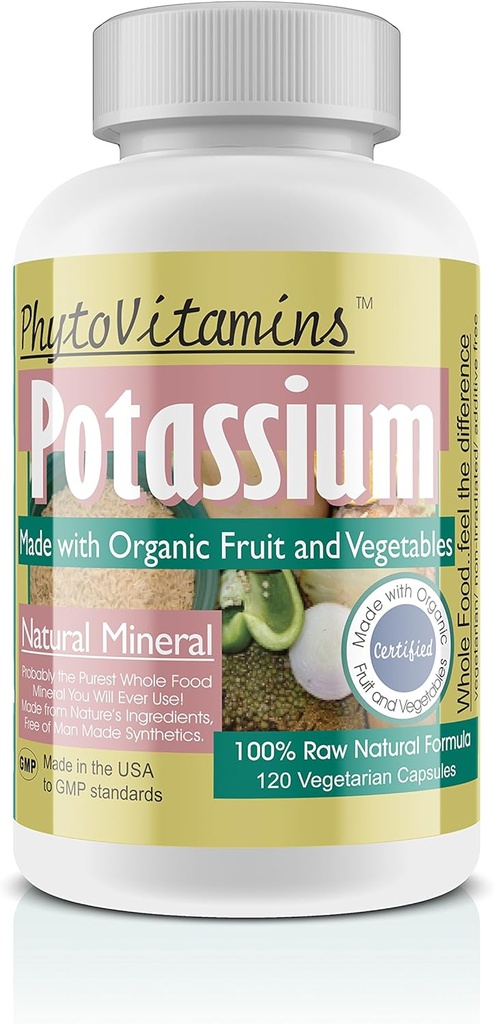 Økologisk Hel Food Kalium 120- Grev Vegetariske Kapsler af PhytoVitaminer