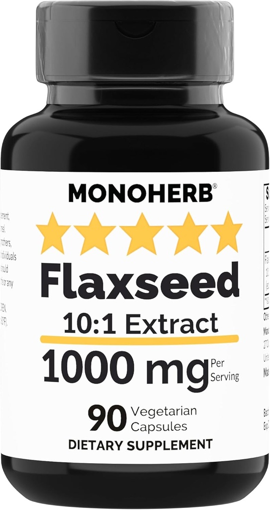 MONOHERB Flaxseed Extract 1000 mg - 90 Vegetariske kapsler
