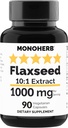 MONOHERB Flaxseed Extract 1000 mg - 90 Vegetariske kapsler