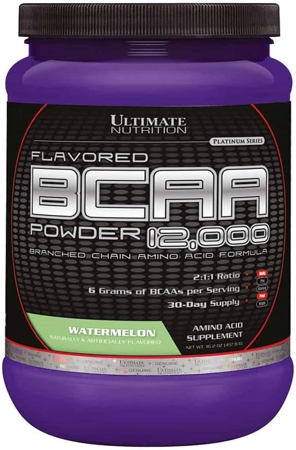 Ultimate Nutrition Smaget BCAA pulver - koffein fri med 3g Leucin 1,5 g Valine 1,5 g Isoleucin - Post Workout Aminosyre supplement, Grape, 30 Servering