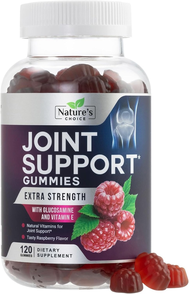 Fælles støtte Gummies ekstra styrke Glucosamine Gummy tillæg med E-vitamin - Naturlig brusk & fælles sundhed & fleksibilitet support, bedste støtte Glucosamine Chew for mænd og kvinder - 120 Gummies