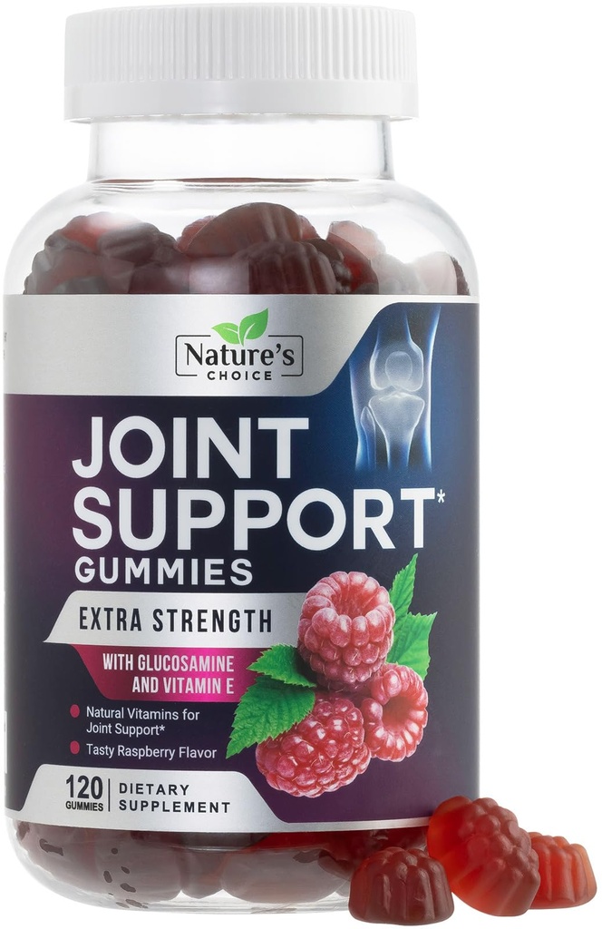 Fælles støtte Gummies ekstra styrke Glucosamine Gummy tillæg med E-vitamin - Naturlig brusk & fælles sundhed & fleksibilitet support, bedste støtte Glucosamine Chew for mænd og kvinder - 120 Gummies
