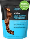 LEGION Whey + Protein Whey Isolate from Grass Fed Cowes - Whey Protein Isolate Powder Low Calorie, Non- GMO, Sugar Free, Lactose and Gluten Free, All Natural Protein Powder for Men & Women (30 Servere)