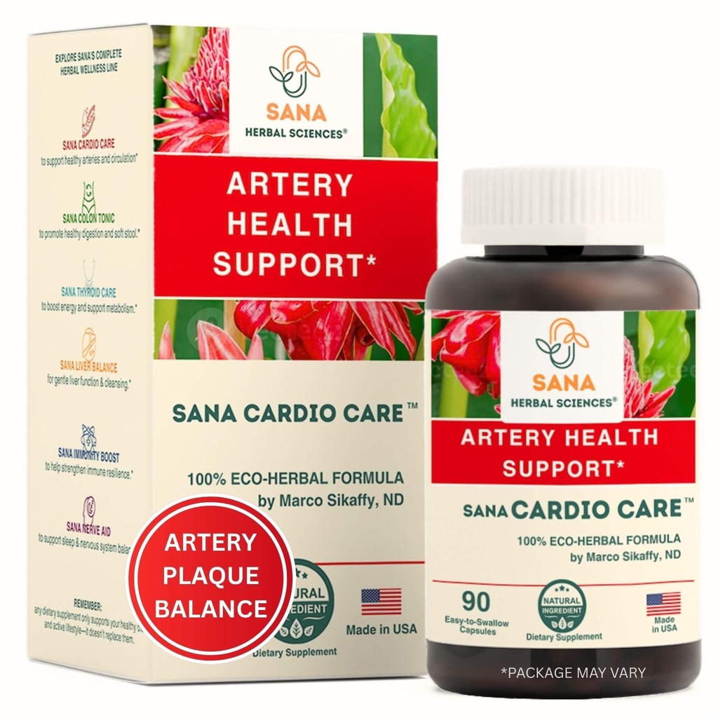 Aery Plaque Removal Formel 124; 4 -Element All-Natural supplement til støtte blodtryk, sund Cholesterol, og hjerte Rhythm Formel 124; 90 Easy- to- Swallow Kapseler 124; af Sana Herbal