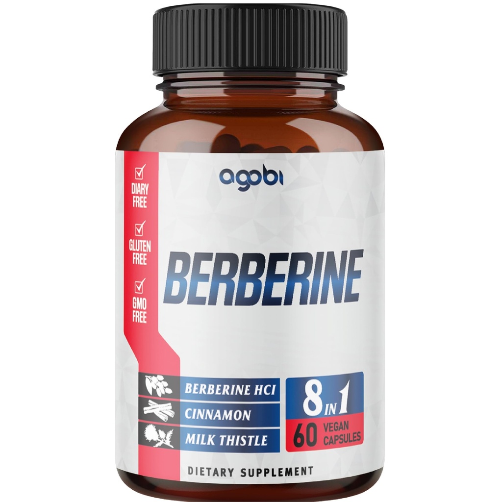 Berberine tillæg med Ceylon, Milk Thistle, Gurkemeje, Elderberry & mere - Support Immun, Kardiovaskulær & Gastrointestinal - 60 tællinger til 2 måneder