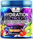 Hydration Electrolyte Powder 1200mg - Daily Liquid Replenisher Drink Mix - Electrolyte Multiplier with Minerals, Kalium & Real Salt, Keto, Non- GMO - Tasty Fruit Flavor Electrolytes - 60 Servere