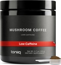 Toniiq Low- Koffein Mushroom Kaffe - Ultra High Potency 10: 1 Koncentreret ekstrakt - Colombiansk Sourced Beans med 10 Mushroom Blend, Lions Mane & Cordyceps - Funktionel kaffe alternativ
