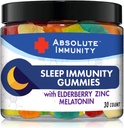 Absolute Immunity- Zink og Elderberry Sleep Gummies med Melatonin, 100% Drug Free Sleep Aid, immunsystem support, voksne og børn 30ct