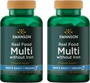 Swanson Real Food Multi Mænds Multivitamin Multimineral Mænds Health Prostata Stress Respons Brege Supplement Vegan Gluten- Free Non- GMO 90 Veggie Capsules Veg Caps (2 Pack)