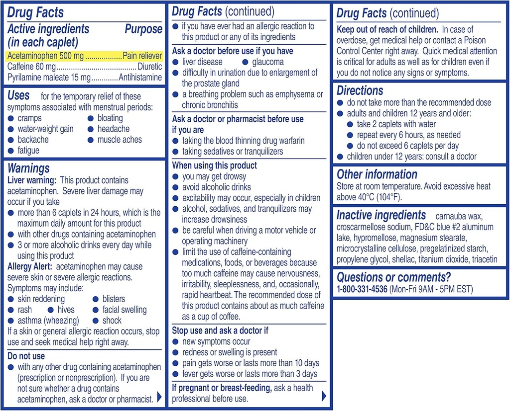 Midol Complete Caplets, 40- Count Box (6 stk.)