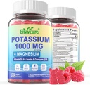 Kaliumsupplement Gummies - 1000 mg Kaliumcitrat med Magnesiumkompleks / Glycinat / Citrat, Coq10, L- Taurine, B12, D3- Electrolyte, Energy, Brain - Kalium Magnesium supplement til voksne, 2Pack