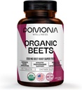 Pomona Wellness Beetroot Supplement Powder 1350mg, understøtter blodtryk, hjerte sundhed, cirkulation, energi & atletisk ydeevne, USDA Organic, Non- GMO, Vegan, 100 tabletter