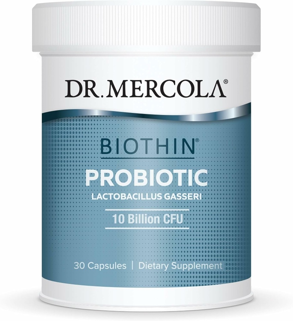 Dr. Mercola Biothin Probiotic - fordøjelsesmedicin supplement - understøtter sund stofskifte - GMO- Free, Gluten- Free & Soy- Free - 30 Forsinkede - Release Kapsler (30 Servere)