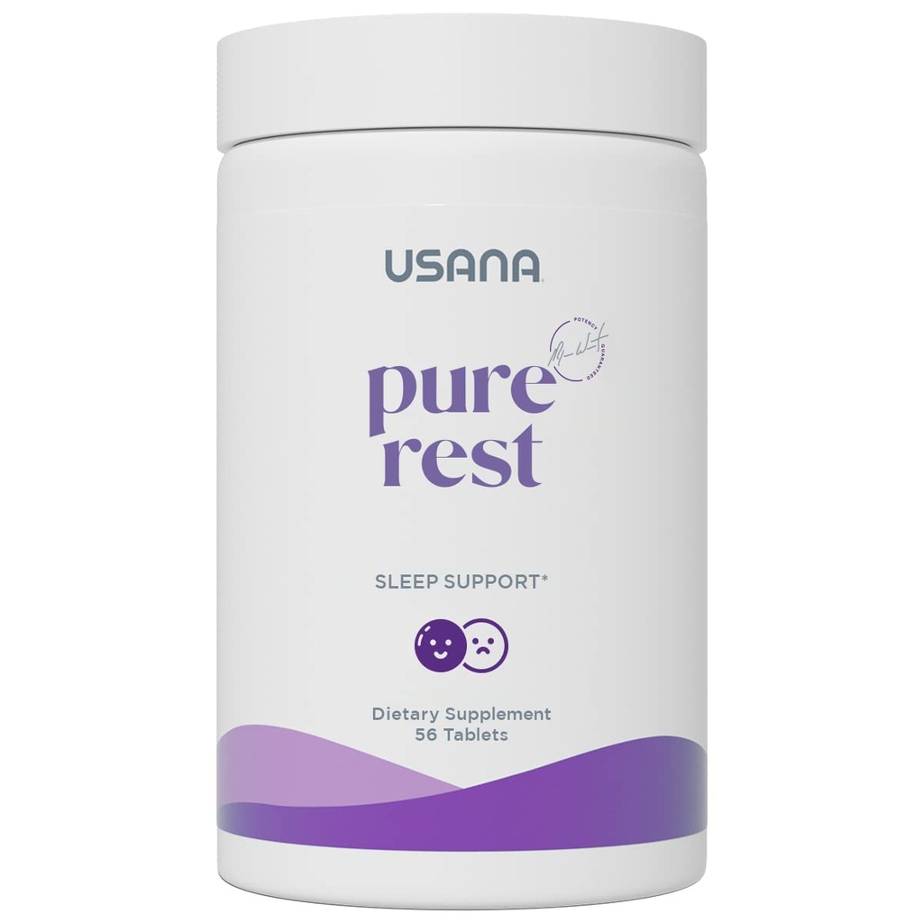 USANA Pure Rest Melatonin Supplement for søvn support * - Hurtig fungerende - Sukker fri - 56 tabletter