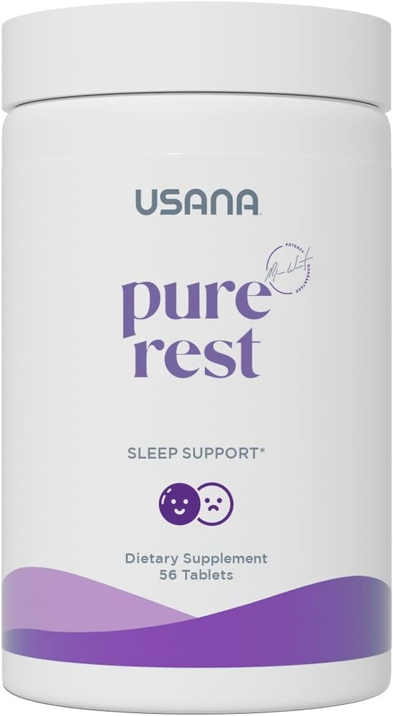 USANA Pure Rest Melatonin Supplement for søvn support * - Hurtig fungerende - Sukker fri - 56 tabletter